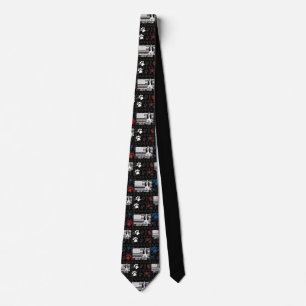 Basset Hound Dog Sunglasses American Flag Tie