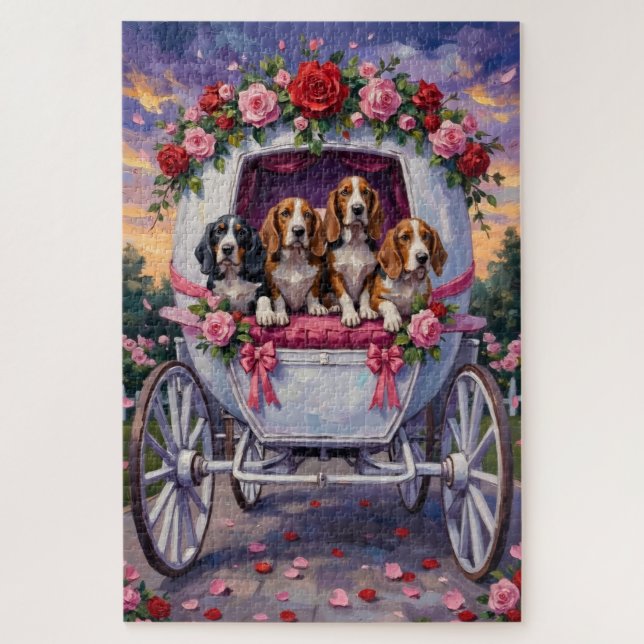 Basset Hound Dog Valentine's Day  Jigsaw Puzzle (Vertical)