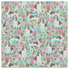 Basset Hound dog vintage florals mint