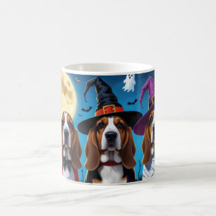 Basset Hound Dogs Pumpkin Halloween Funny Coffee Mug