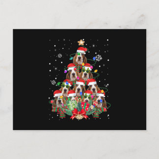 Basset Hound Dogs Tree Christmas Pajama Xmas Gifts Holiday Postcard