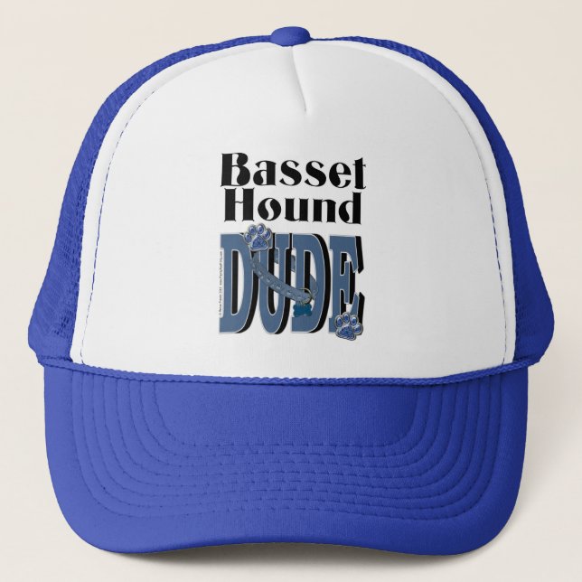 Basset Hound DUDE Trucker Hat (Front)