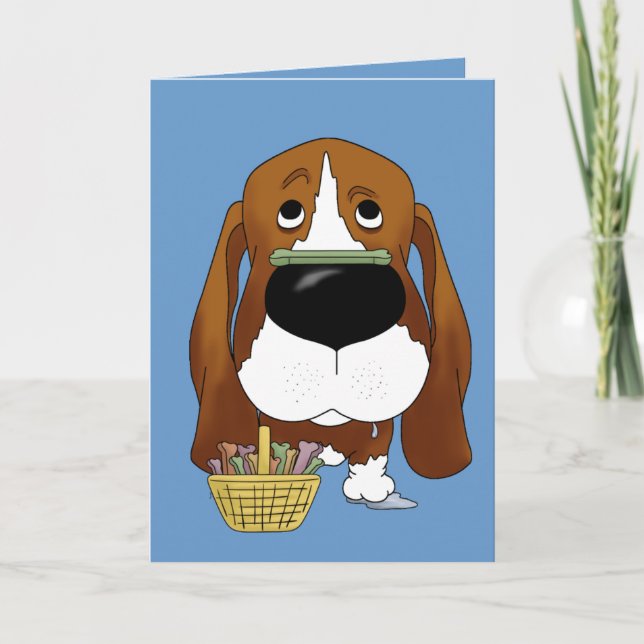 Basset Hound - Easter Bone Hunt, Anyone? Holiday Card (Front)