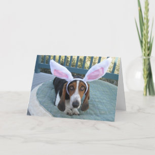 Basset Hound Easter Card