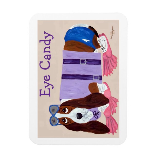 Basset Hound Eye Candy  Magnet (Vertical)