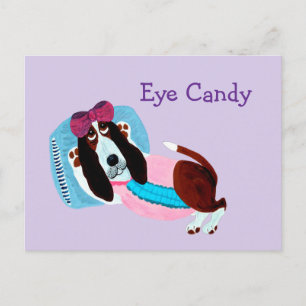 Basset Hound Eye Candy Swimsuit Model Postcard