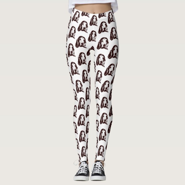 Basset Hound Face Leggings (Front)