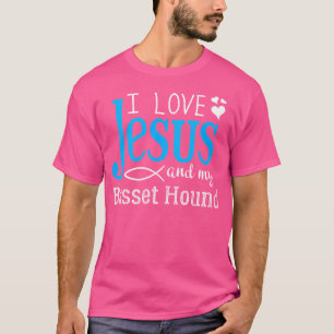 Basset Hound Fancier - I Love Jesus And My Dog Bre T-Shirt