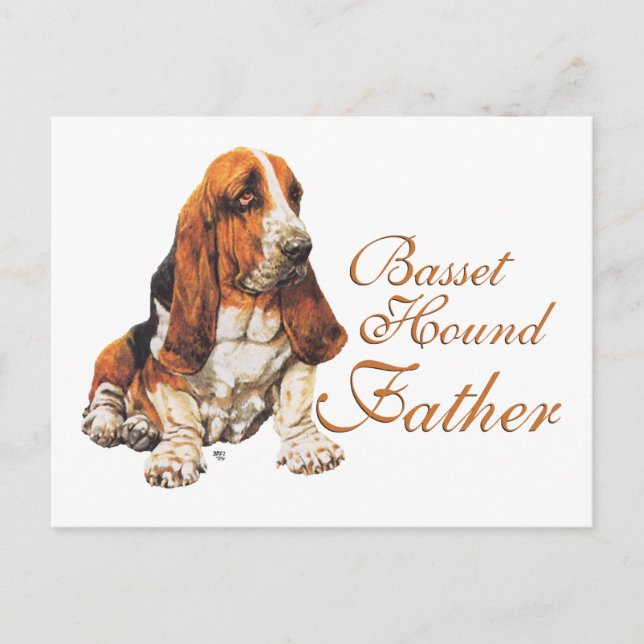 Basset Hound Father's Day Postcard (Front)