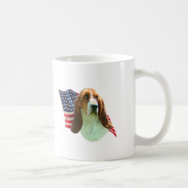 Basset Hound Flag Coffee Mug (Right)