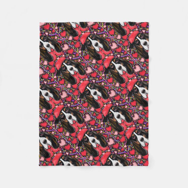 Basset Hound Fleece Blanket (Front)