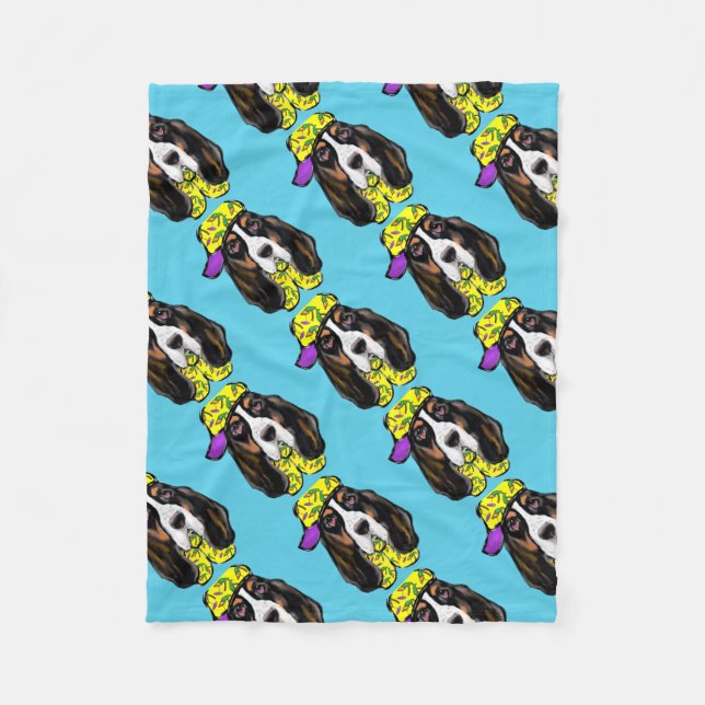 Basset Hound Fleece Blanket (Front)