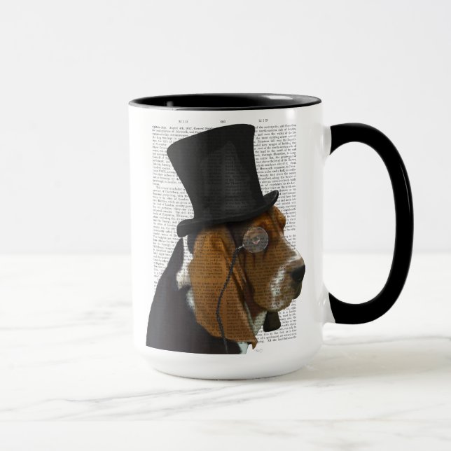 Basset Hound, Formal Hound and Hat Mug (Right)