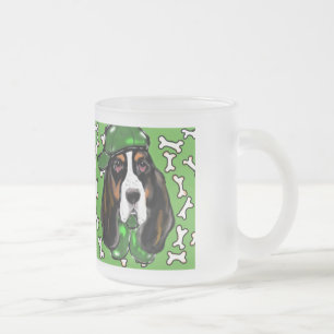 Basset Hound Frosted Glass Coffee Mug
