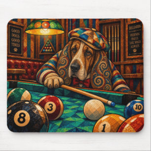 Basset Hound, Geometric Mosaic Mouse Mat