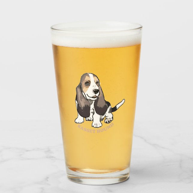 Basset Hound Glass (Front Filled)