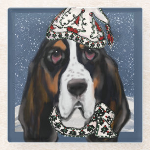 BASSET HOUND   GLASS COASTER