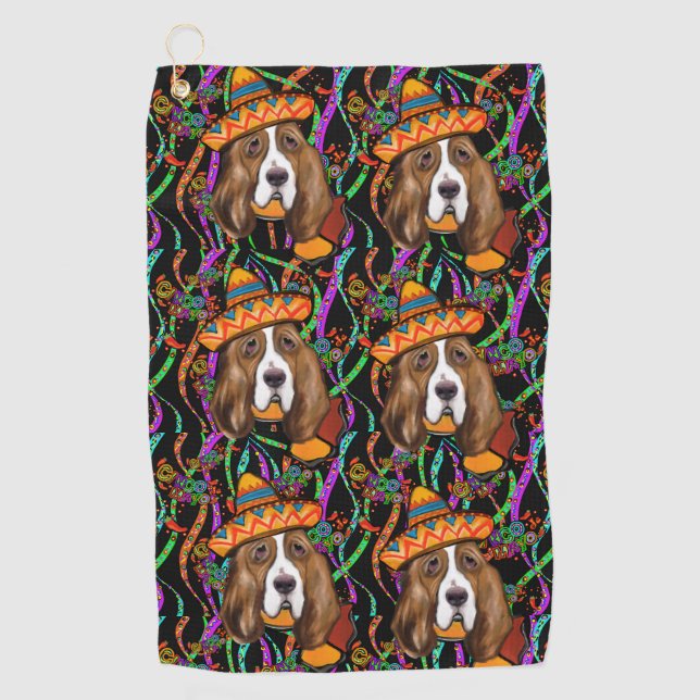 BASSET HOUND GOLF TOWEL (Front)