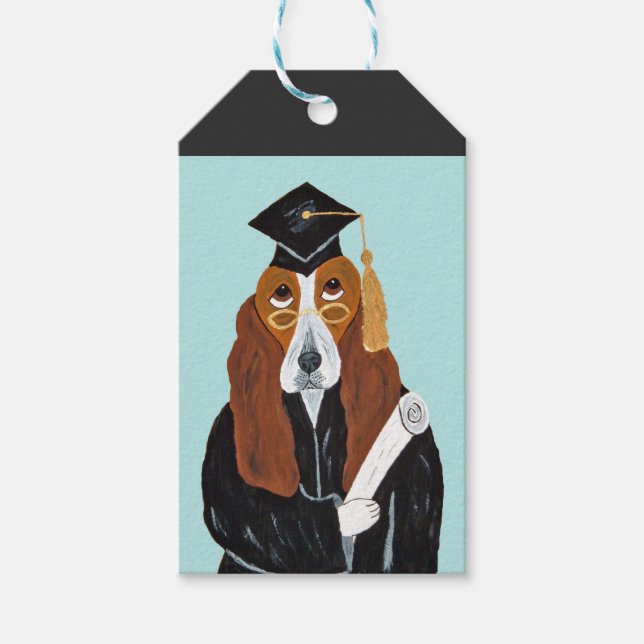 Basset Hound Graduate Gift Tags (Front)