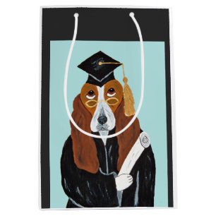 Basset Hound Graduate Medium Gift Bag