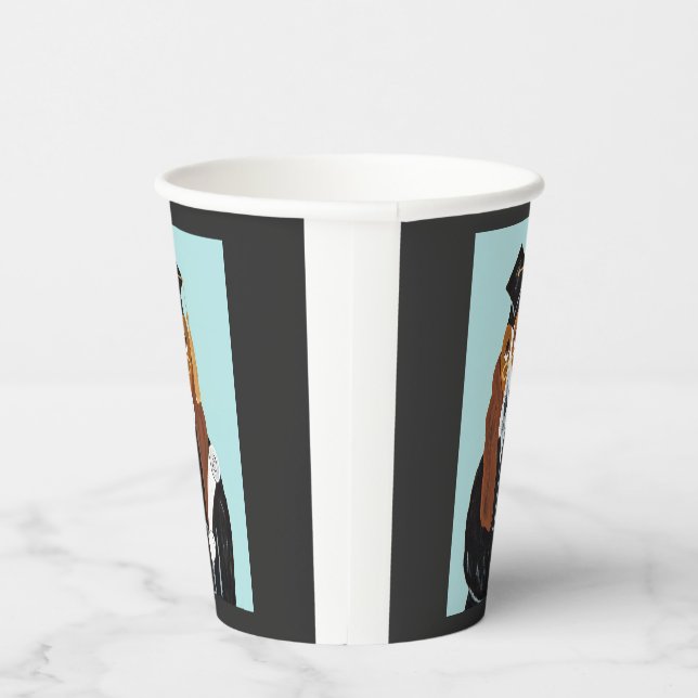 Basset Hound Graduate Paper Cups (Right)