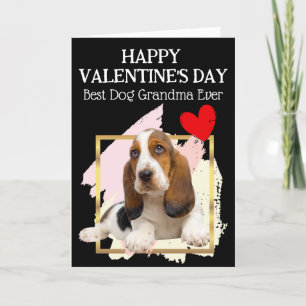 Basset Hound Grandma Custom Valentine's Day Card