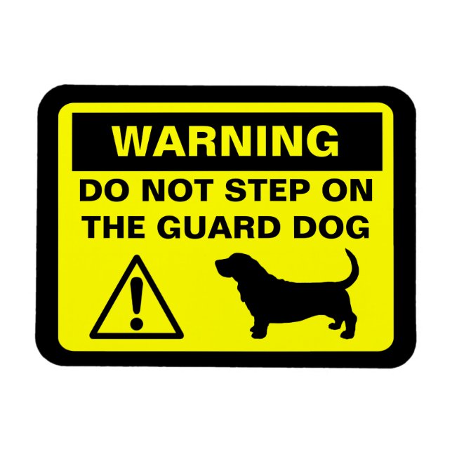 Basset Hound Guard Dog Warning Magnet (Horizontal)