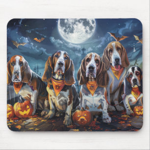 Basset Hound Halloween Spooky Mouse Mat