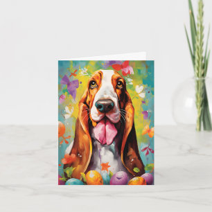 Basset Hound Happy Easter Card