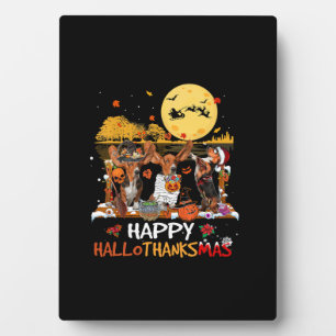 Basset Hound Happy Hallothanksmas Halloween Thanks Plaque