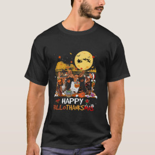 Basset Hound Happy Hallothanksmas Halloween Thanks T-Shirt