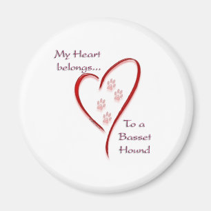 Basset Hound Heart Belongs Magnet