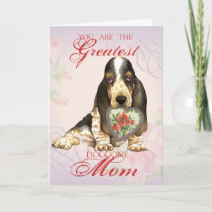 Basset Hound Heart Mum Card