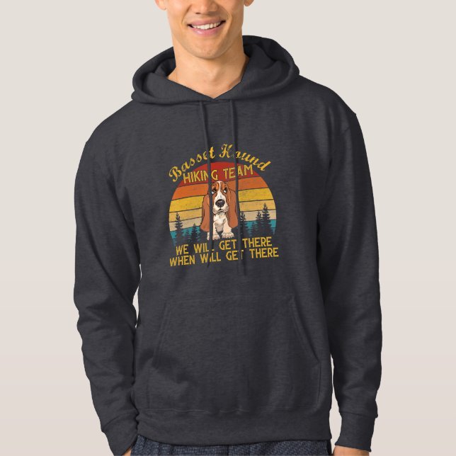basset hound hiking team hiker gift funny dog love hoodie (Front)