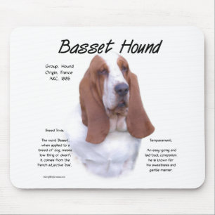 Basset Hound History Design Mouse Mat