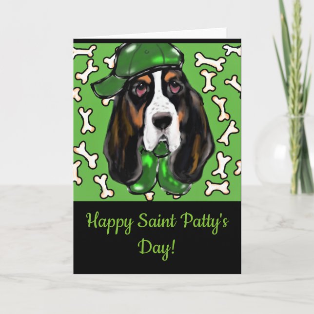 Basset Hound Holiday Card (Front)