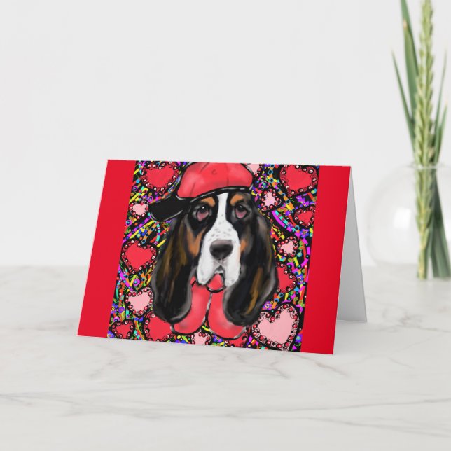 Basset Hound Holiday Card (Front)