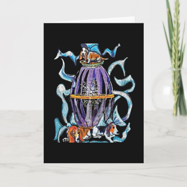 Basset Hound Holiday Card (Front)