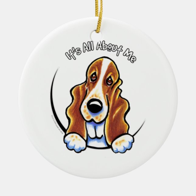 Basset Hound IAAM Ceramic Tree Decoration (Front)