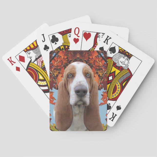 Basset Hound in Autumn Playing Cards (Back)