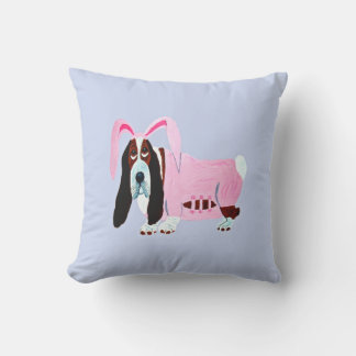 Basset Hound in Bunny suit Cushion