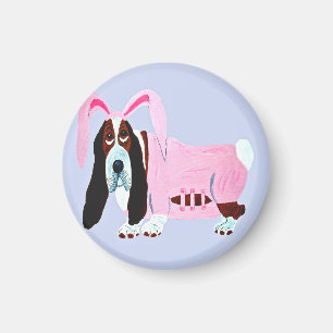 Basset Hound in Bunny suit Magnet