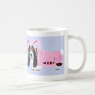Basset Hound In Pink Bunny Suit Coffee Mug