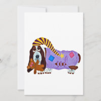 Basset Hound in PJs with teddy bear