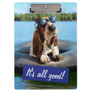 Basset Hound In Sunglasses Clipboard