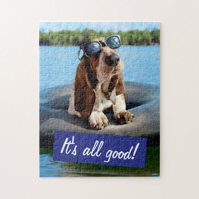 Basset Hound In Sunglasses Jigsaw Puzzle (Vertical)