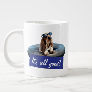 Basset Hound In Sunglasses Large Coffee Mug
