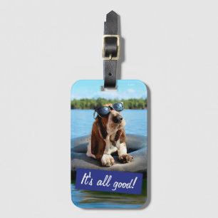 Basset Hound In Sunglasses Luggage Tag