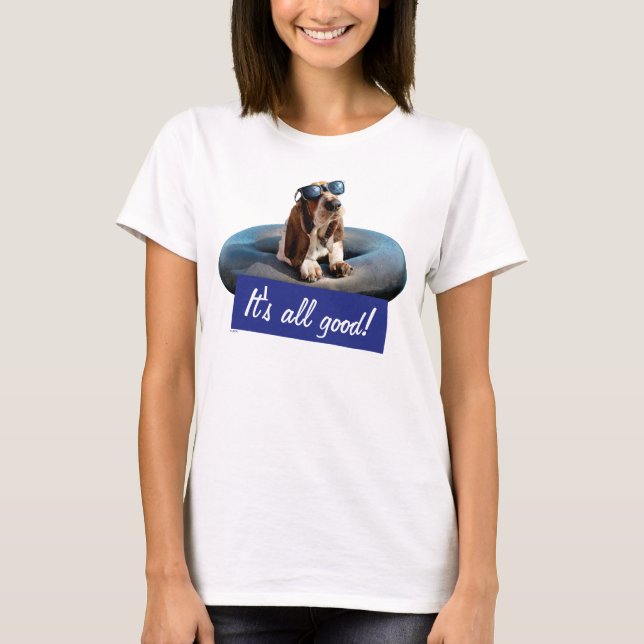 Basset Hound In Sunglasses T-Shirt (Front)