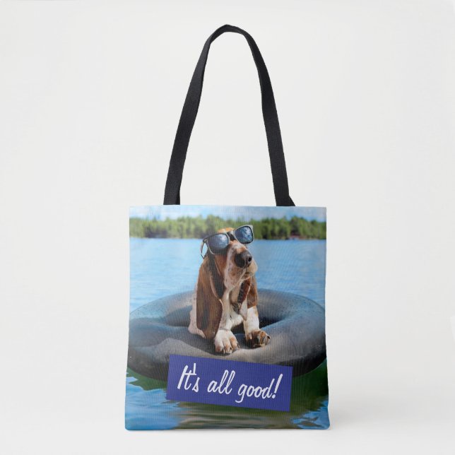 Basset Hound In Sunglasses Tote Bag (Front)